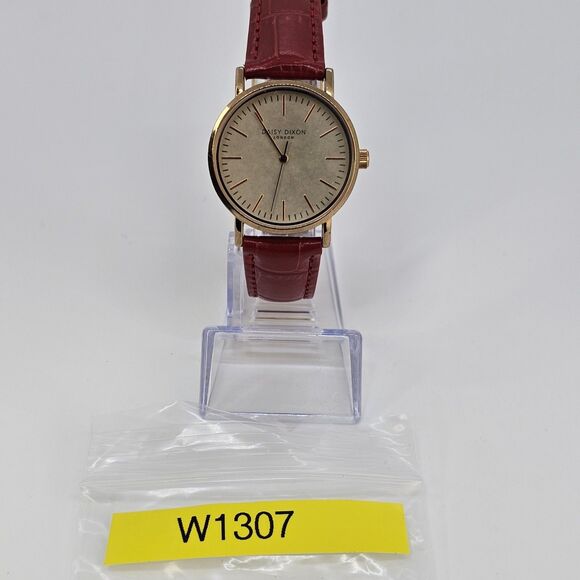 Daisy Dixon London Women Watch 34MM Gold Dial‎ New Red Leather Bands New Battery main image 11